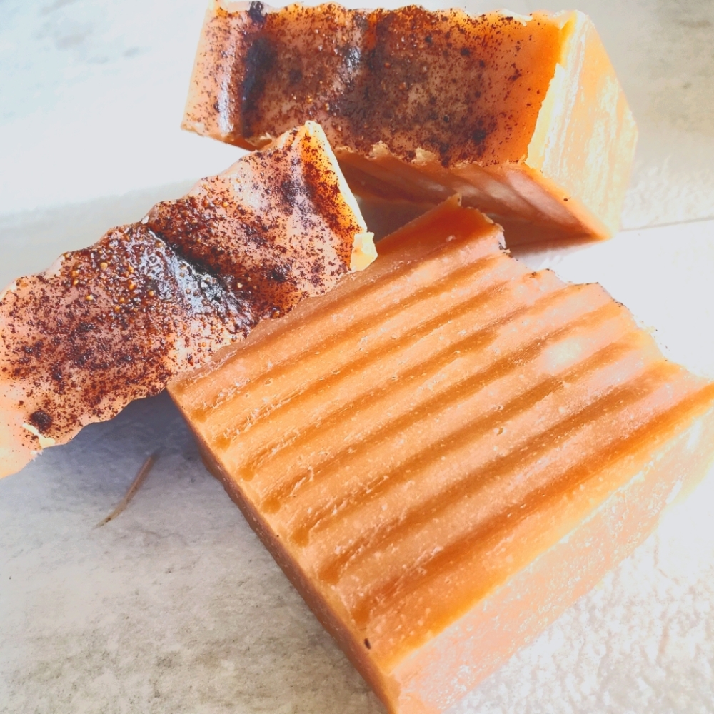 Homemade orange spice bar soap